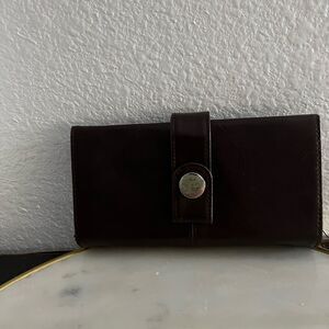 Kenneth Cole Reaction Wallet Womens Organizer Slots Pockets  Chocolate Brown New